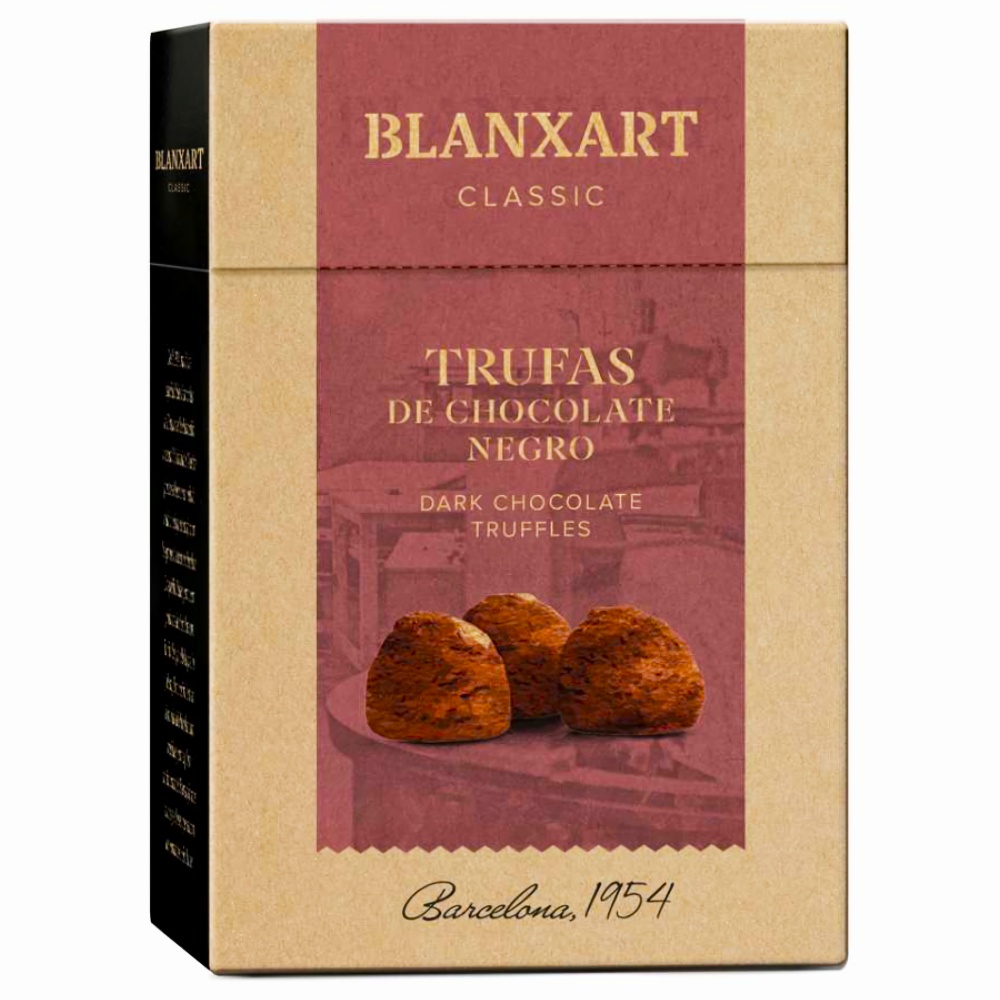 Трюфели из темного шоколада Blanxart, 100г конфеты из цельного миндаля в обсыпке из сушеной малины blanxart, 100г - blanxart 88