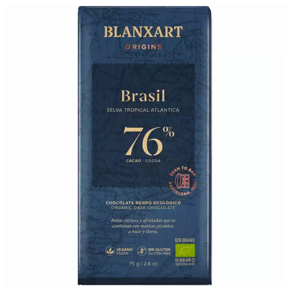 горький шоколад без глютена 85% никарагуа с цветком соли органик blanxart, 75г - blanxart 85