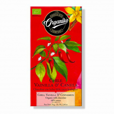 Молочный шоколад 46% с чили, ванилью и корицей Органик Chocolate Organiko, 70г