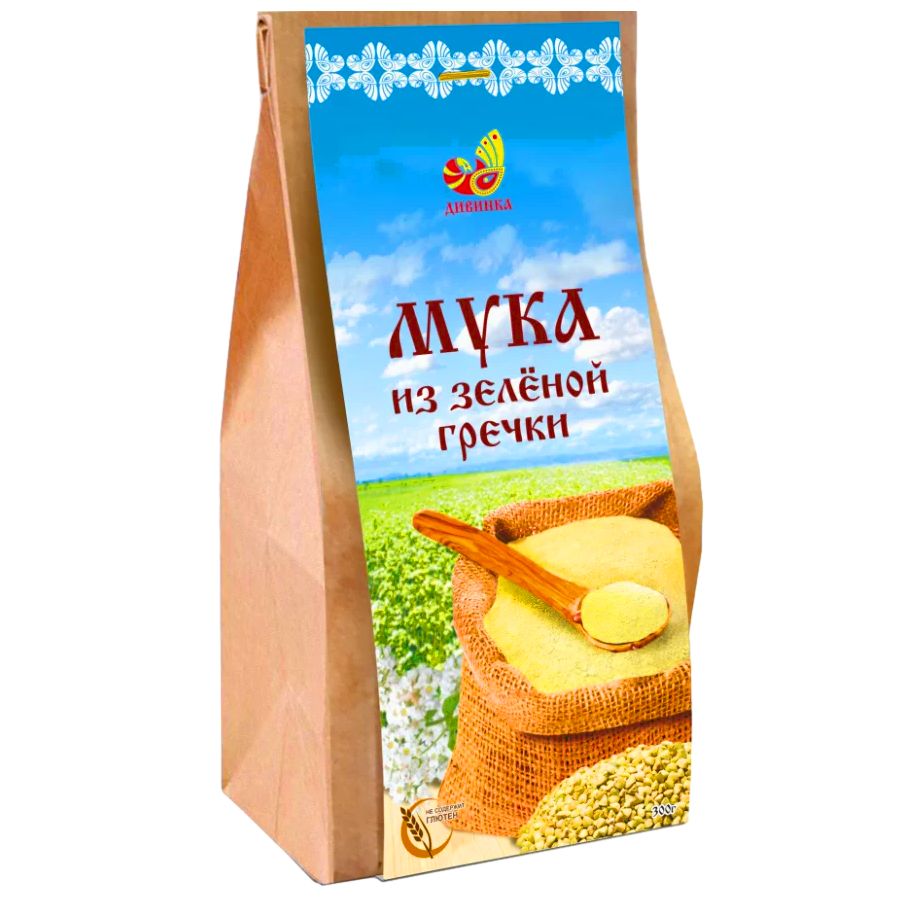 Мука из зеленой гречки без глютена Дивинка, 300 гр
