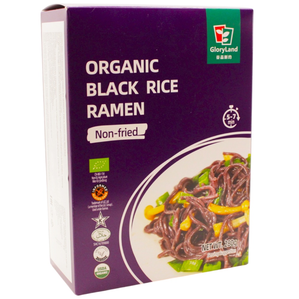 лапша рамен из бурого риса без глютена, не жирная, органик gloryland, 280г - gloryland 80
