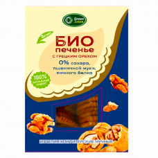 Печенье овсяное без сахара БИО с грецким орехом Green Злак, 150г