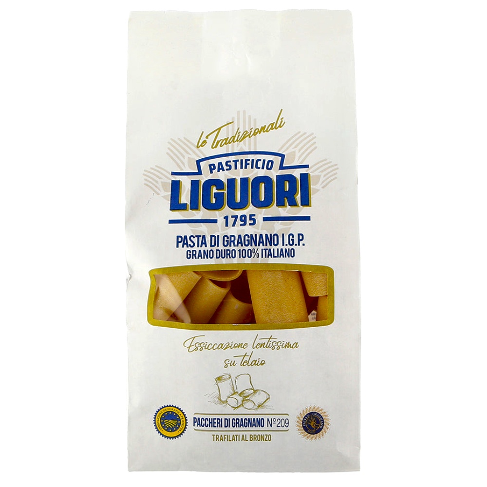 пеннетте ригате №43 i.g.p. из твердых сортов пшеницы pasta di gragnano liguori, 500г - pastificio liguori 90