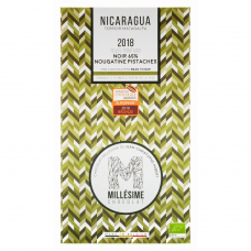 Бельгийский темный шоколад с нугой и фисташками без глютена БИО Премиум 65% Никарагуа Millesime, 70 гр