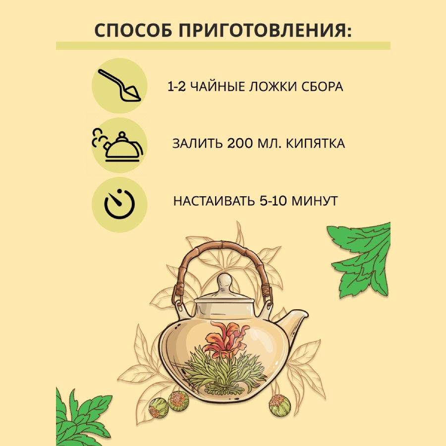 Травяной чай (Сбор) Кавказа № 4 Спокойный сон Чаи Кавказа, 150 гр