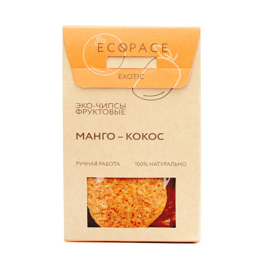 Фруктовые чипсы с манго и кокосом EcoSpace, 100% ручная работа, 40 гр