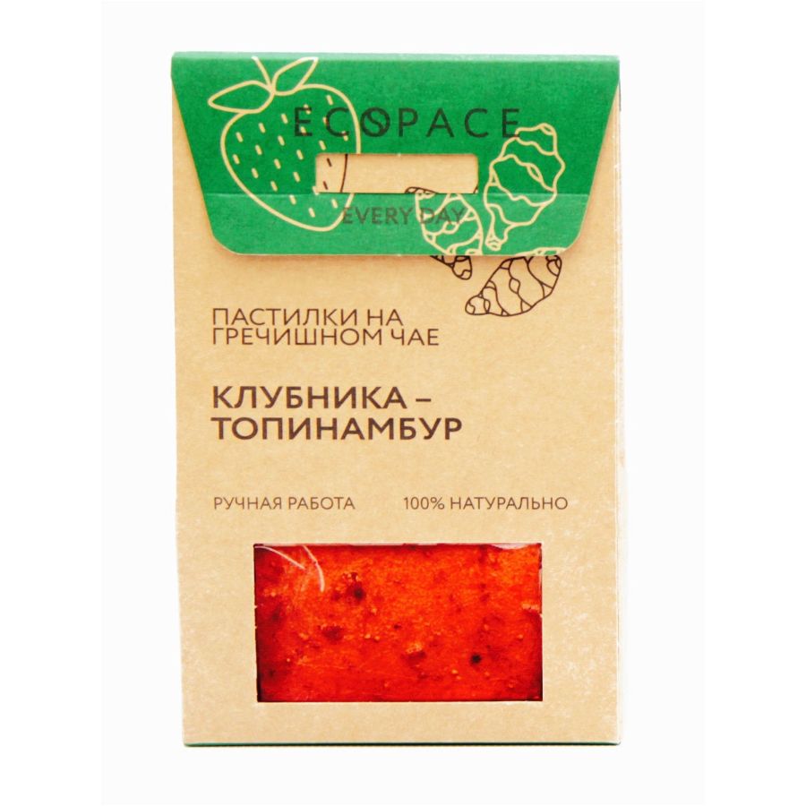 Фруктовая пастила на гречишном чае с клубникой и топинамбуром EcoSpace, 100% ручная работа, 40 гр