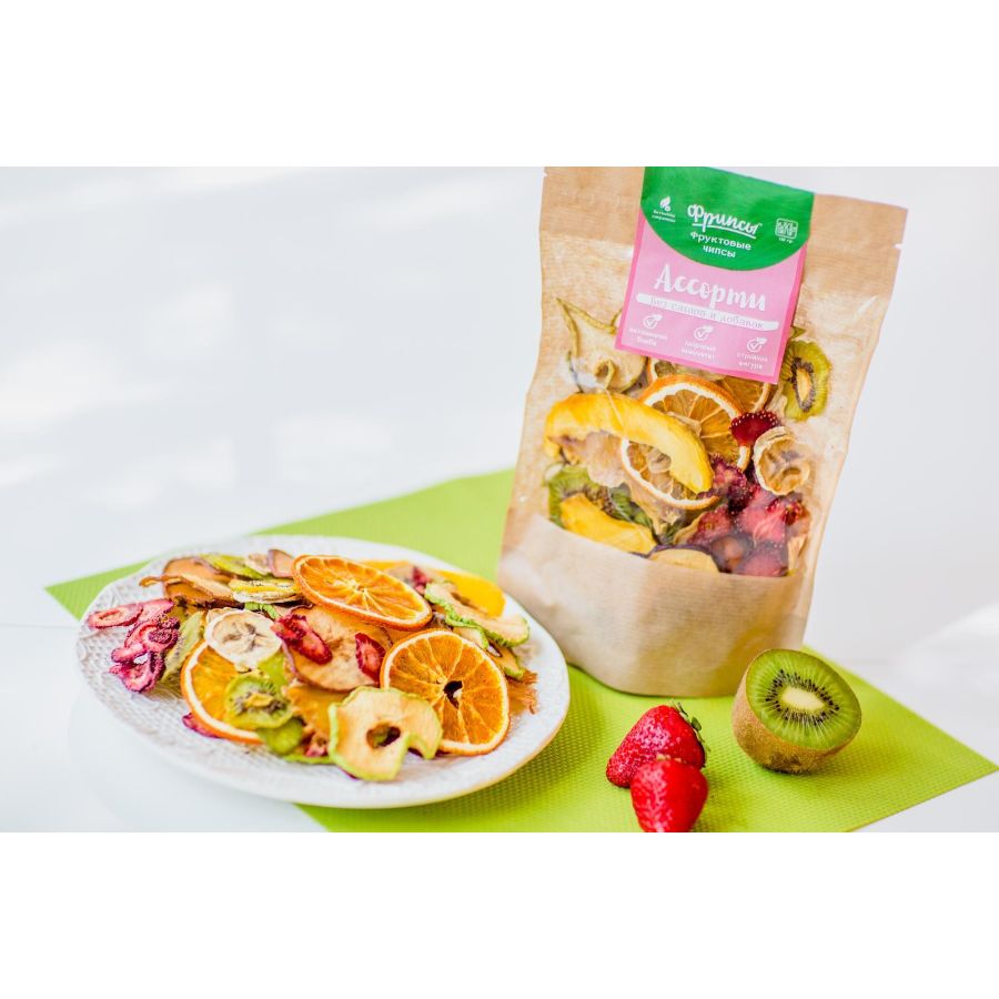 Сушеные фрукты ассорти 10 вкусов натуральные, 90 гр