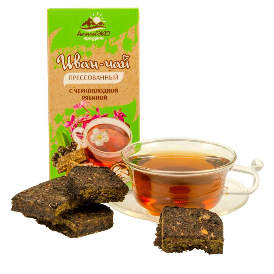 Иван-чай с черноплодной рябиной, прессованный, АлтайЭкоПродукт, 50 гр