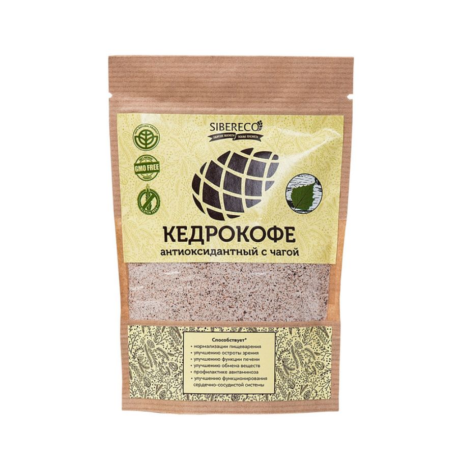 Кедрокофе Антиоксидантный с чагой SIBERECO, без сахара, 90 гр