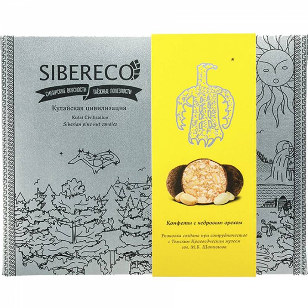 конфеты кедровые кулайская цивилизация классика sibereco, 100 гр - sibereco 103