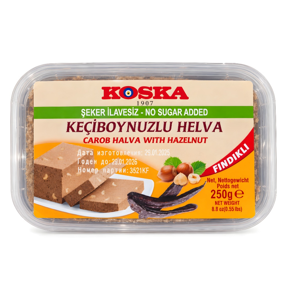 Тахинная (кунжутная) халва без сахара с фундуком Турция Koska, 250г