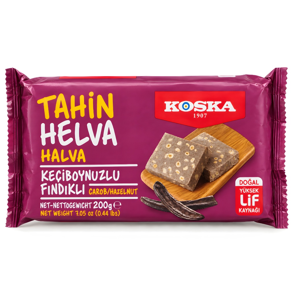 Тахинная (кунжутная) халва с фундуком и кэробом Турция Koska, 200г