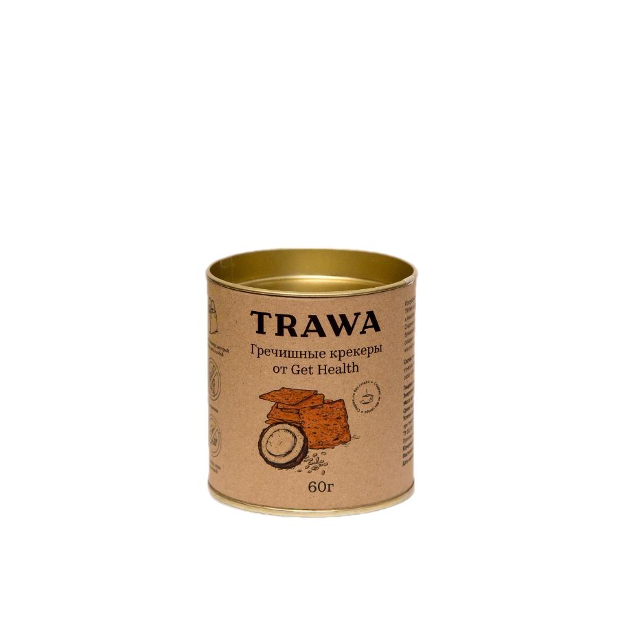 Гречишные крекеры TRAWA от нутрициологов Get Helath сладкие, 60 гр