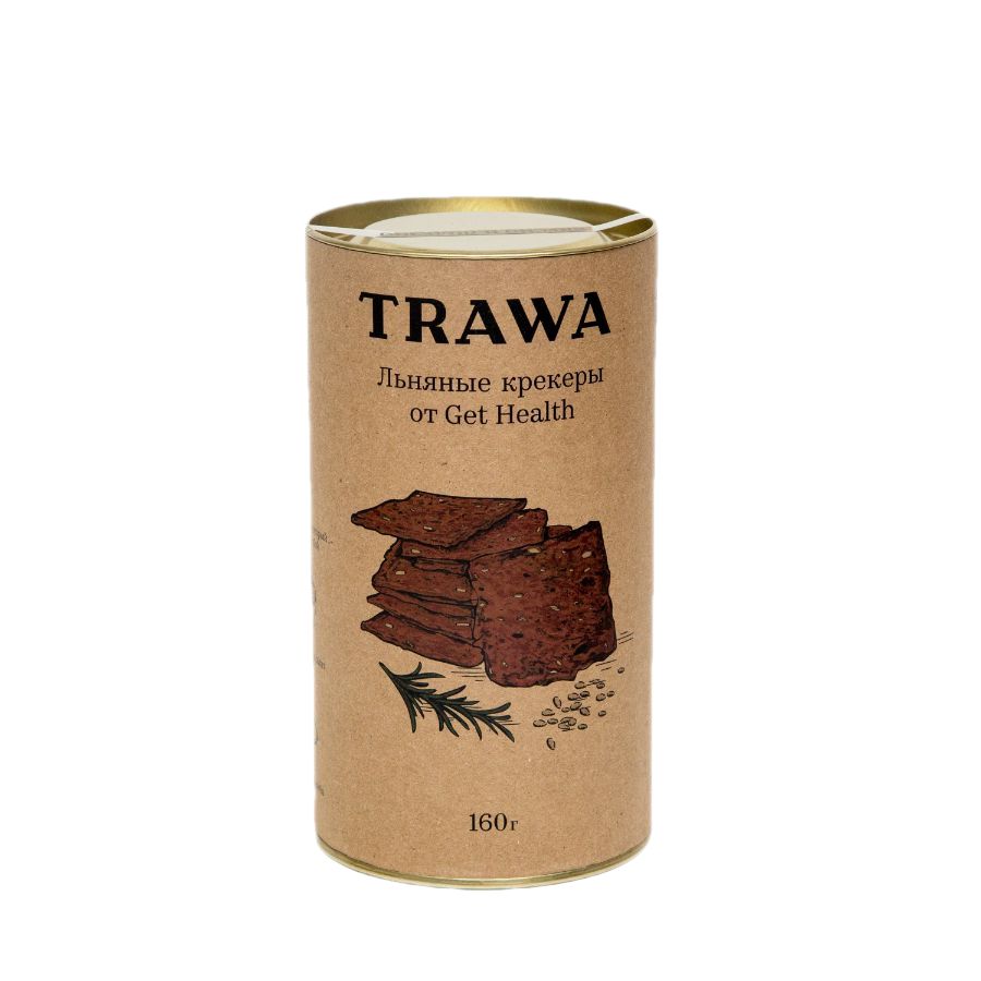 Льняные крекеры TRAWA с розмарином от нутрициологов Get Helath, 160 гр