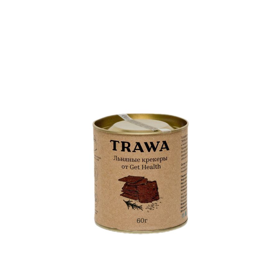 Льняные крекеры TRAWA с розмарином от нутрициологов Get Helath, 60 гр