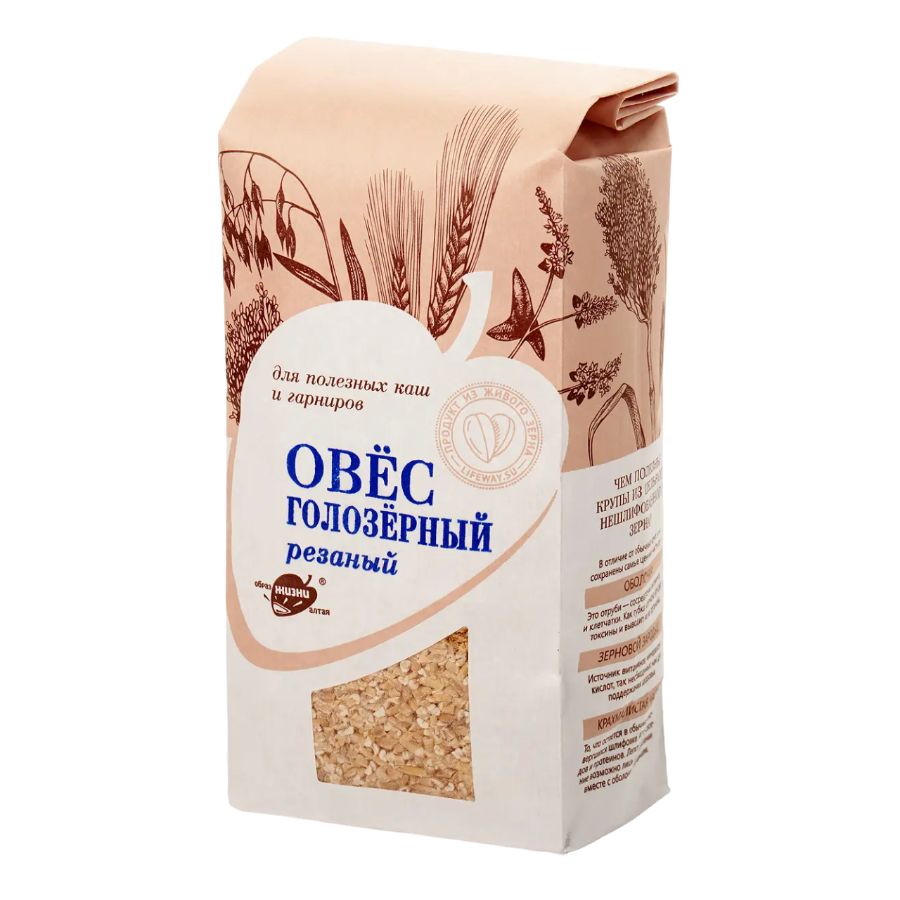 Овёс голозёрный резаный Образ жизни, 500 гр