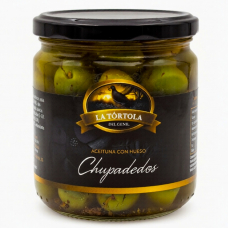 Оливки зеленые Chupadedos раздробленные с косточкой La Tortola Испания, 370 гр Оливки зеленые Chupadedos раздробленные с косточкой La Tortola Испания, 370 гр