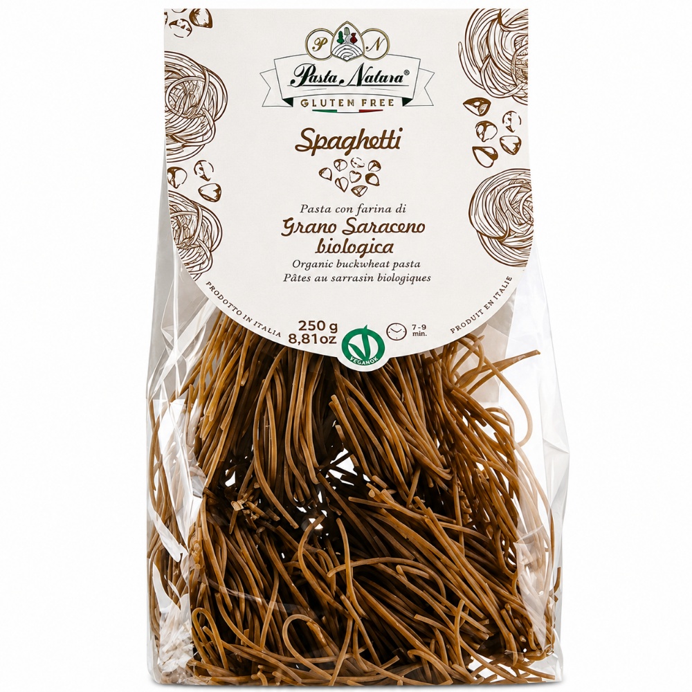 Спагетти без глютена из гречихи Органик Pasta Natura, 250г спагетти без глютена из кукурузы и риса органик pasta natura, 250г - pasta natura 78