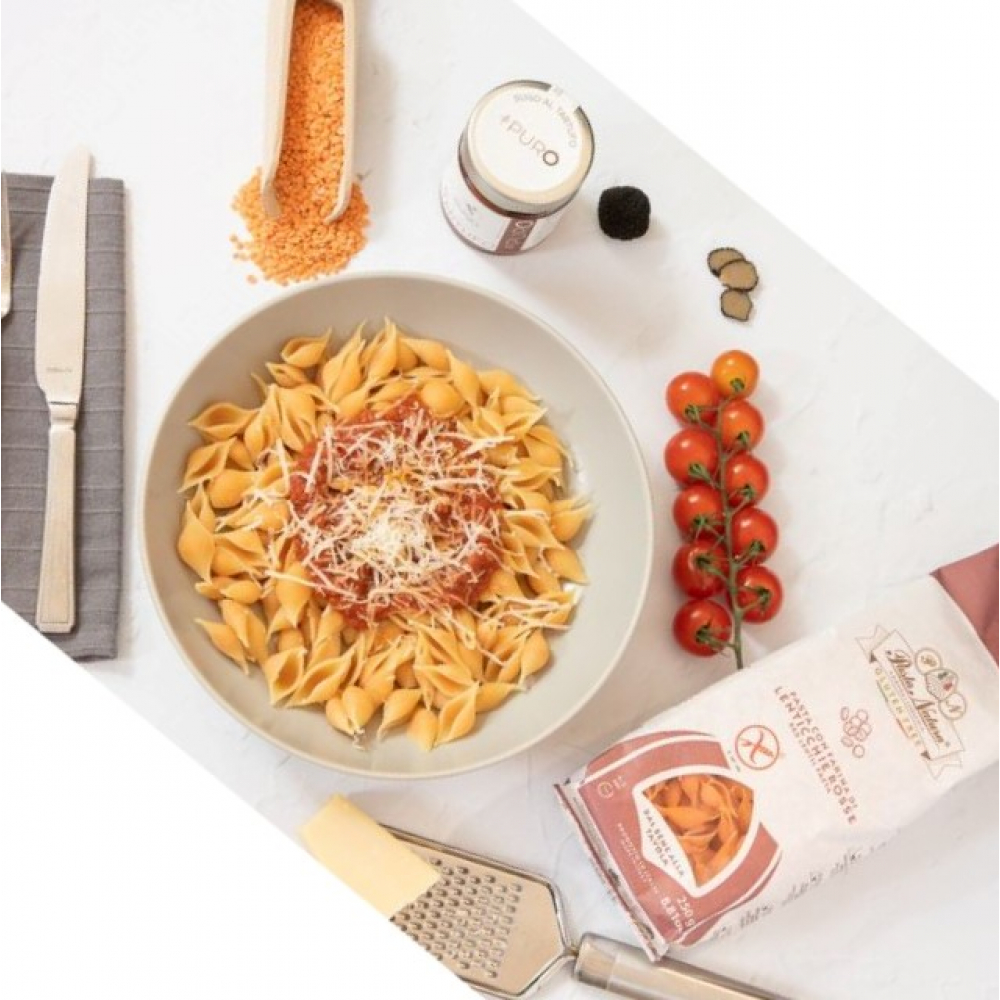 макароны без глютена из красной чечевицы конкилье pasta natura, 250 гр - pasta natura 104