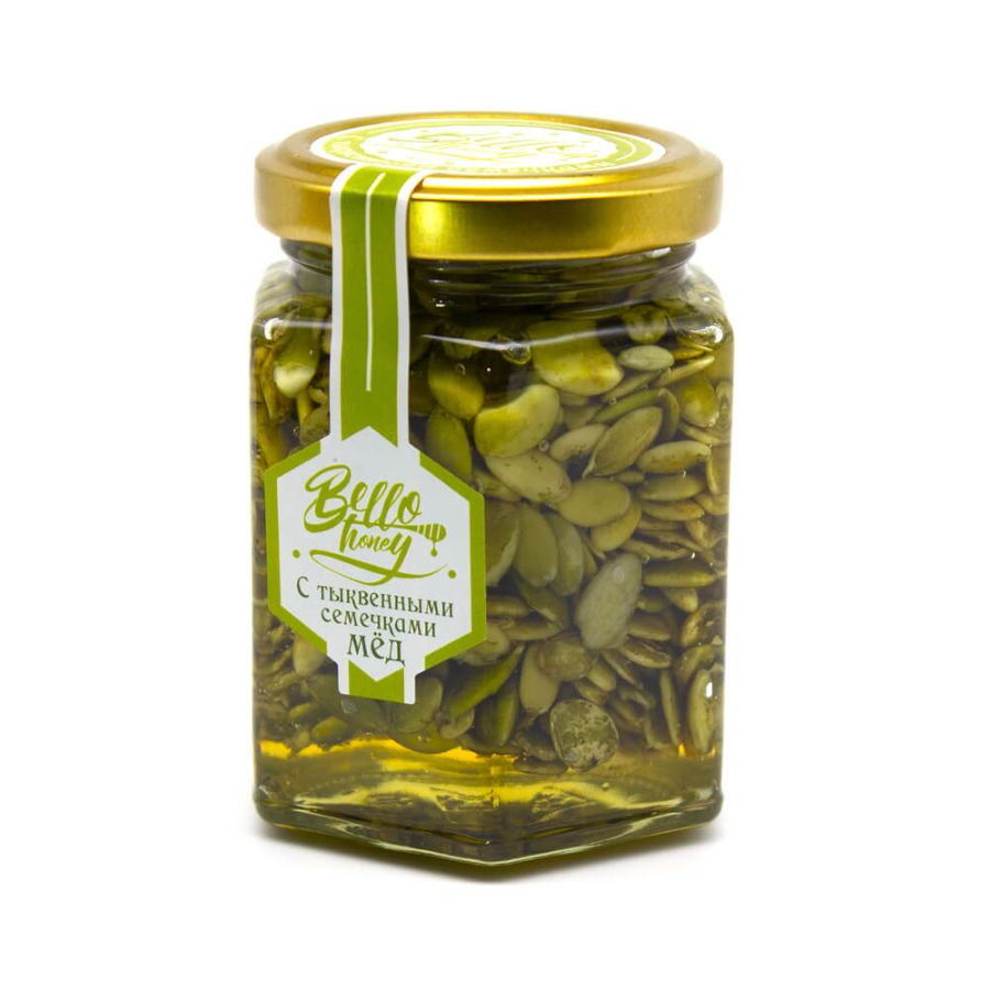 Семечки тыквы в меду BelloHoney, 200 мл