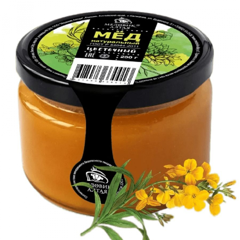 цветочный мёд натуральный медовик алтая, 250 гр - медовик алтая 103