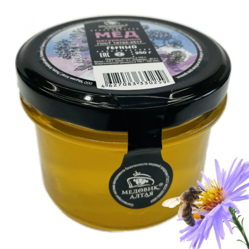 горный мёд натуральный медовик алтая, 250 гр - медовик алтая 103