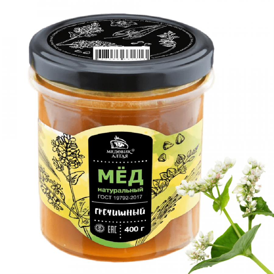 Гречишный мёд натуральный Медовик Алтая, 400 гр