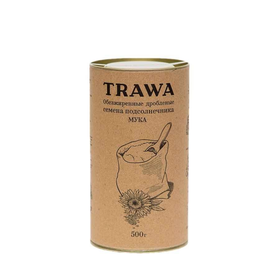 Подсолнечная мука TRAWA из обезжиренной и дробленой подсолнечной семечки, 500 гр