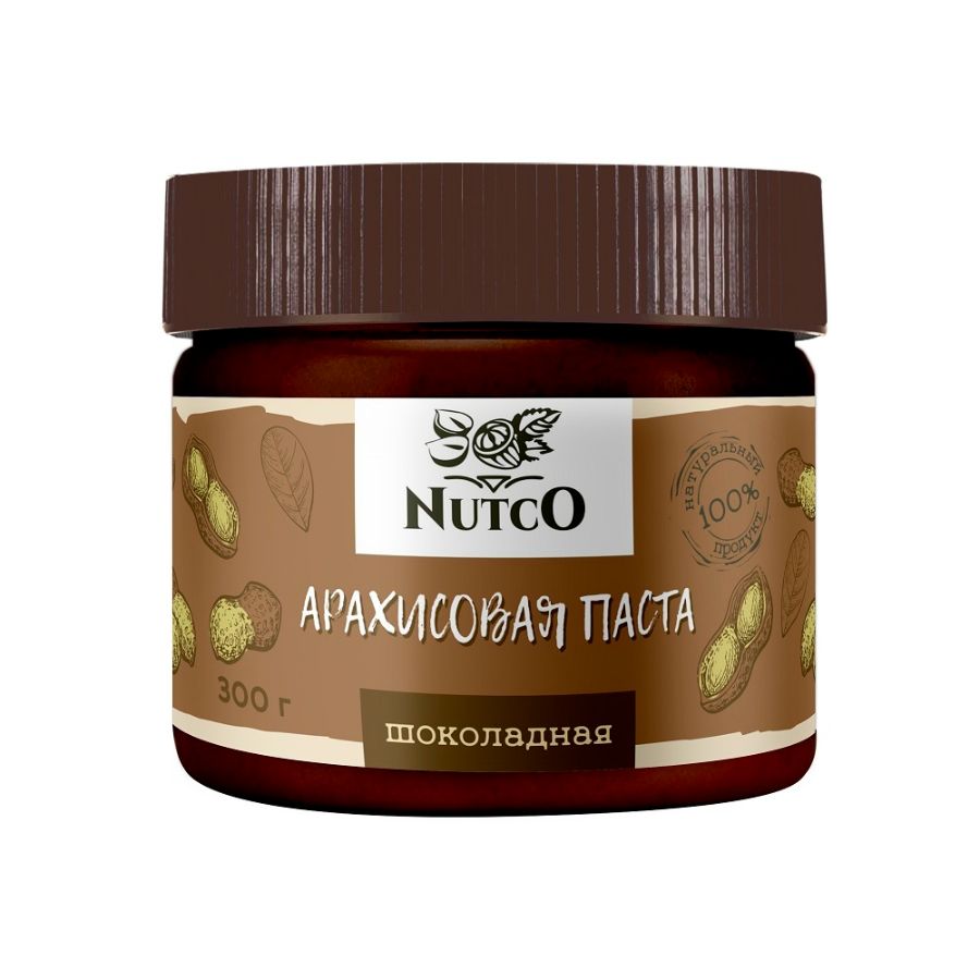 Арахисовая паста NUTCO шоколадная, 300 гр