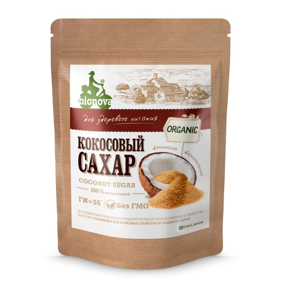 Органический кокосовый сахар Bionova, 200 гр
