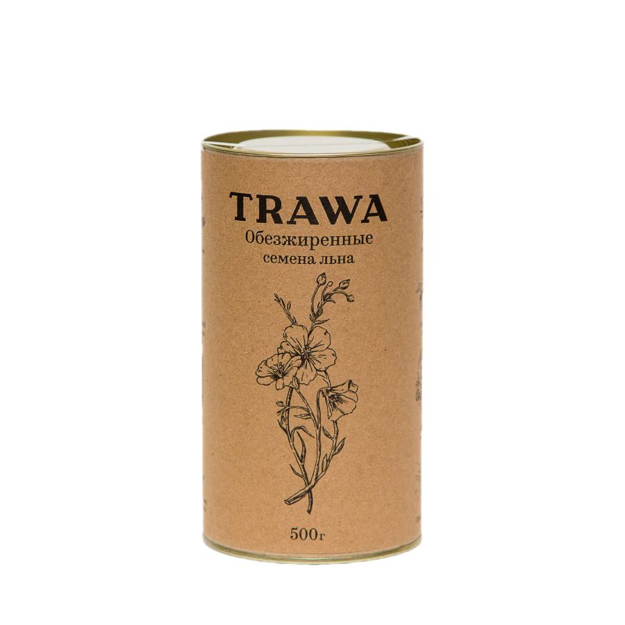 Обезжиренная льняная семечка TRAWA, 500 гр