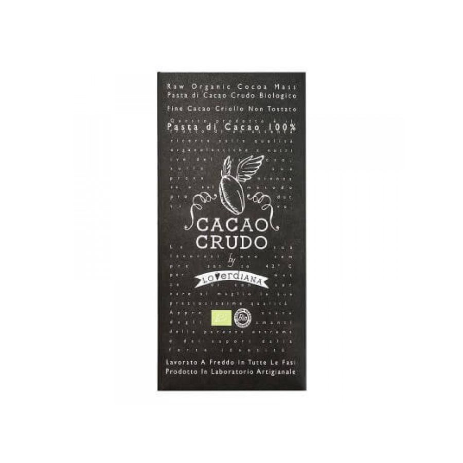 Шоколад Органик Премиум из 100% какао-пасты из необжаренных какао-бобов без глютена Cacao Crudo, 50 гр