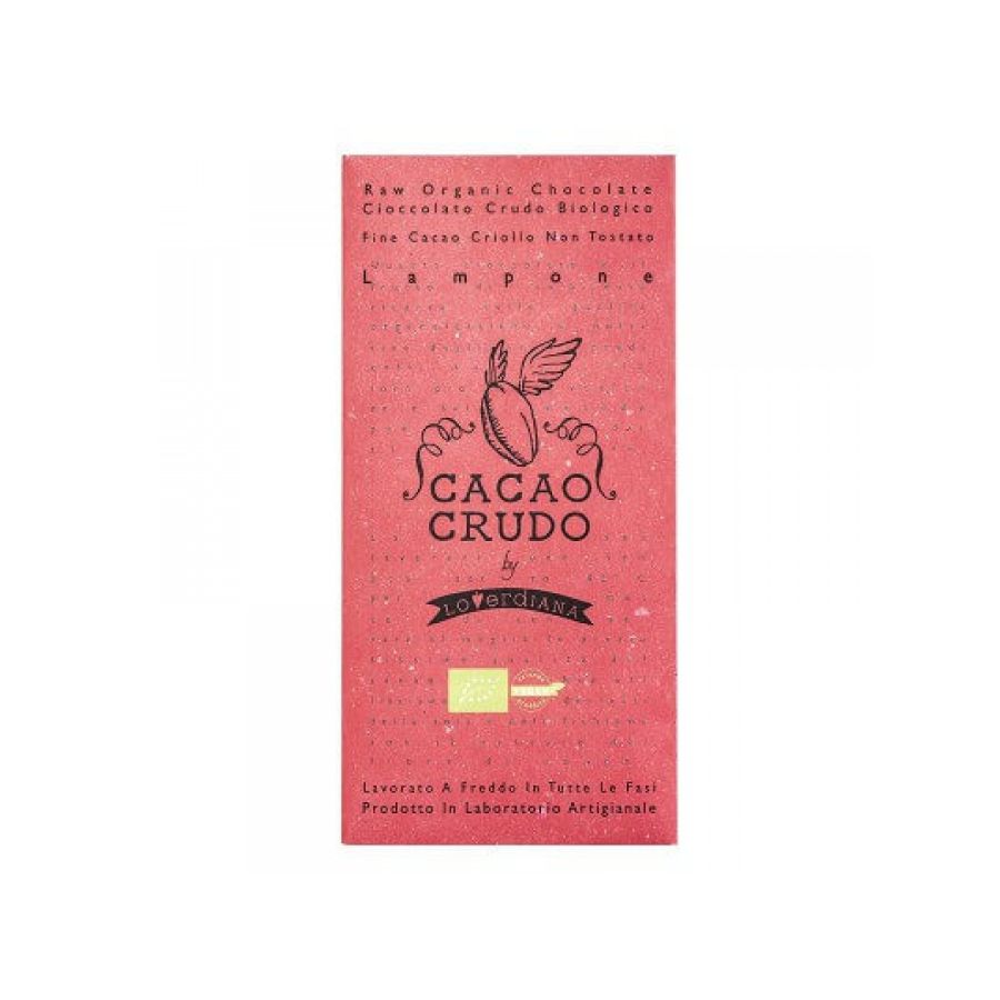 Шоколад Органик Премиум из 68% какао-пасты из необжаренных какао-бобов с Малиной без глютена Cacao Crudo, 50 гр