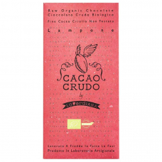 Органический шоколад Премиум из необжаренных какао-бобов с Малиной без глютена Cacao Crudo, 50 гр