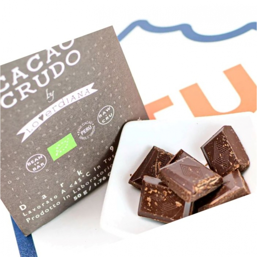 Органический шоколад Премиум из необжаренных какао-бобов, 90% какао без глютена Cacao Crudo, 50 гр
