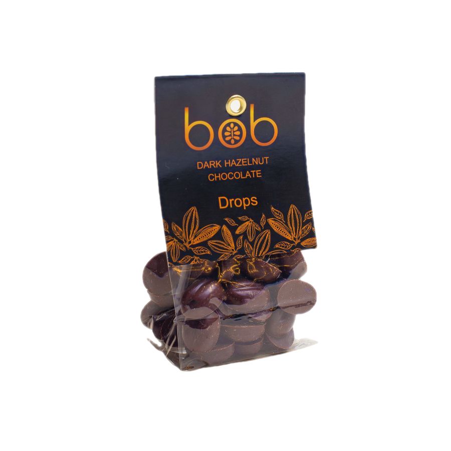 Натуральные зерна из темного фундучного шоколада, Rawbob, 50 гр
