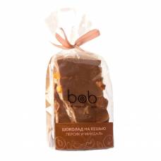 Кешью-милк шоколад с персиком и лепестками миндаля, Rawbob 100 гр