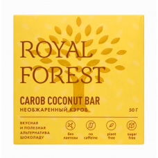Шоколад из необжаренного кэроба Carob Coconut Bar Royal Forest, 50 гр