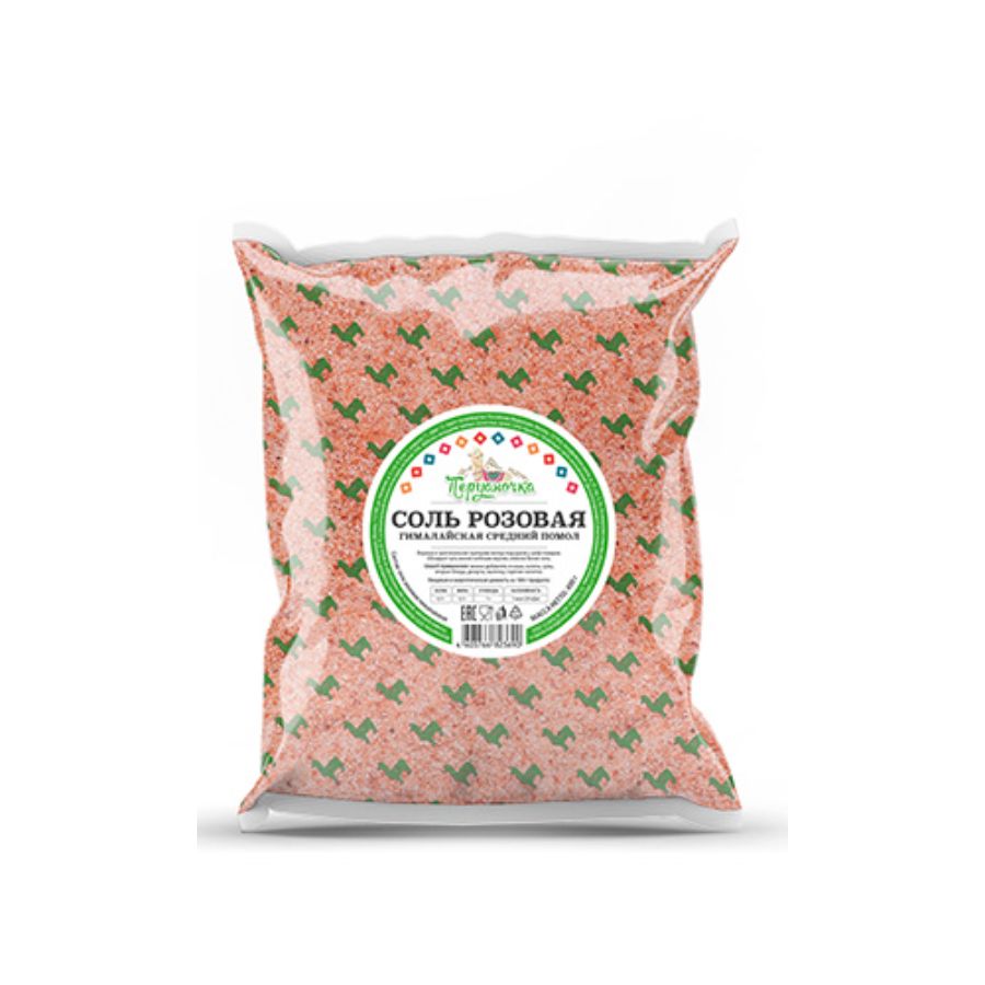 Розовая гималайская соль Перуаночка, средний помол, 1000 гр