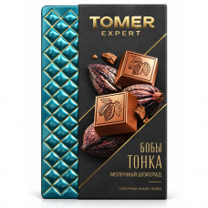 Молочный шоколад 44% с бобами Тонка порционный Томер Expert, 90г