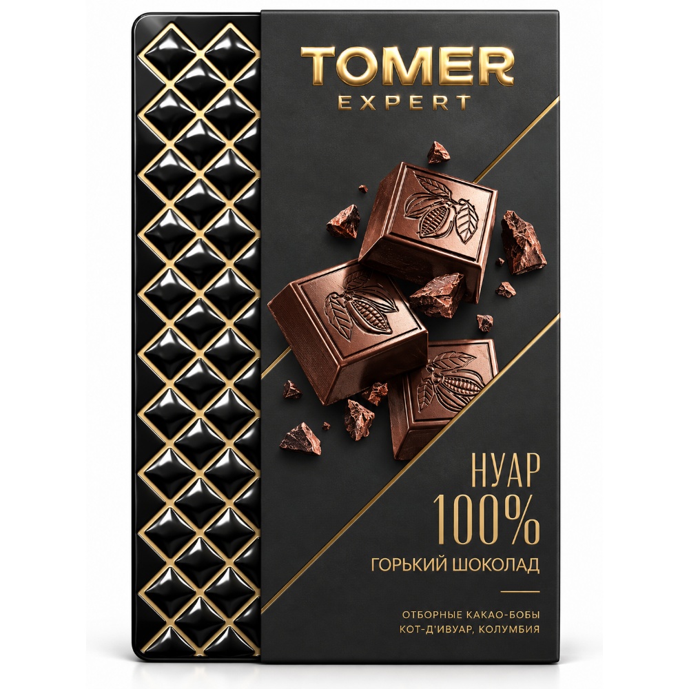 Горький шоколад 100% Нуар порционный Томер Expert, 70г