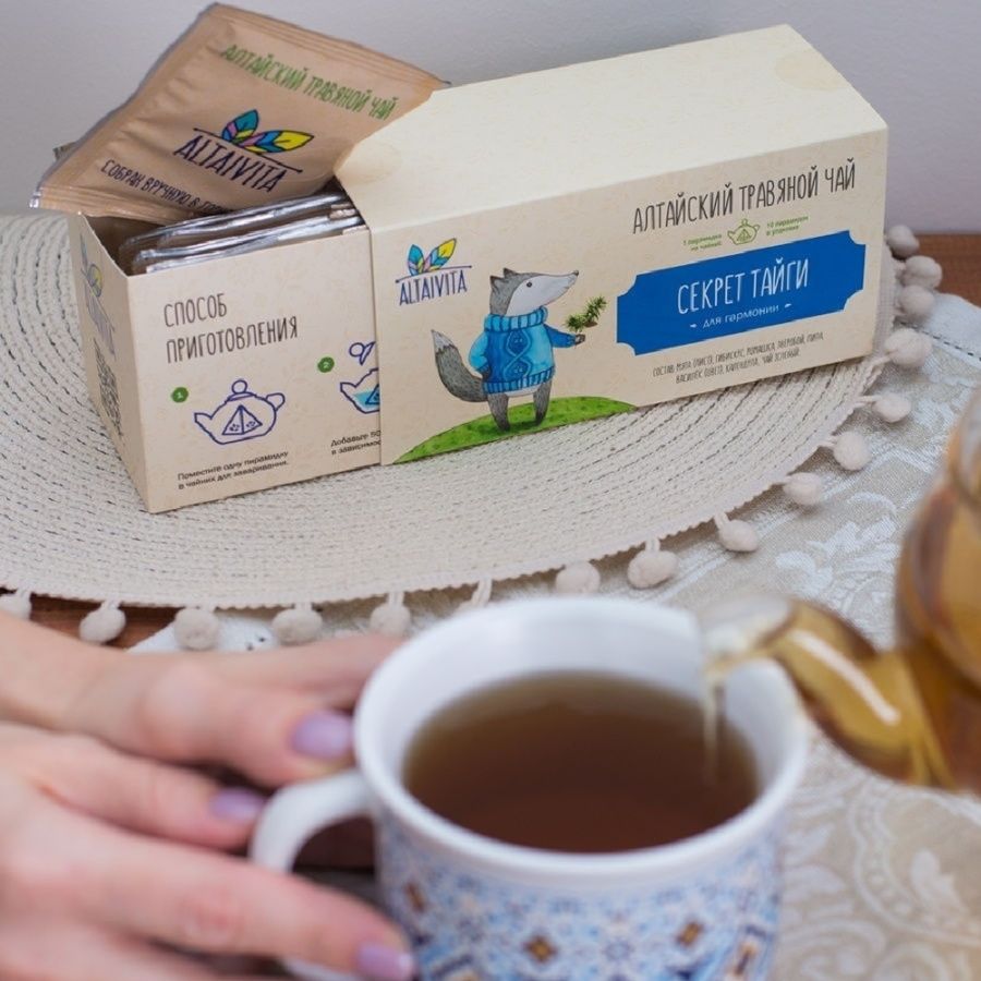 Травяной чай Секрет тайги Altaivita в пирамидках, для гармонии, 40 гр