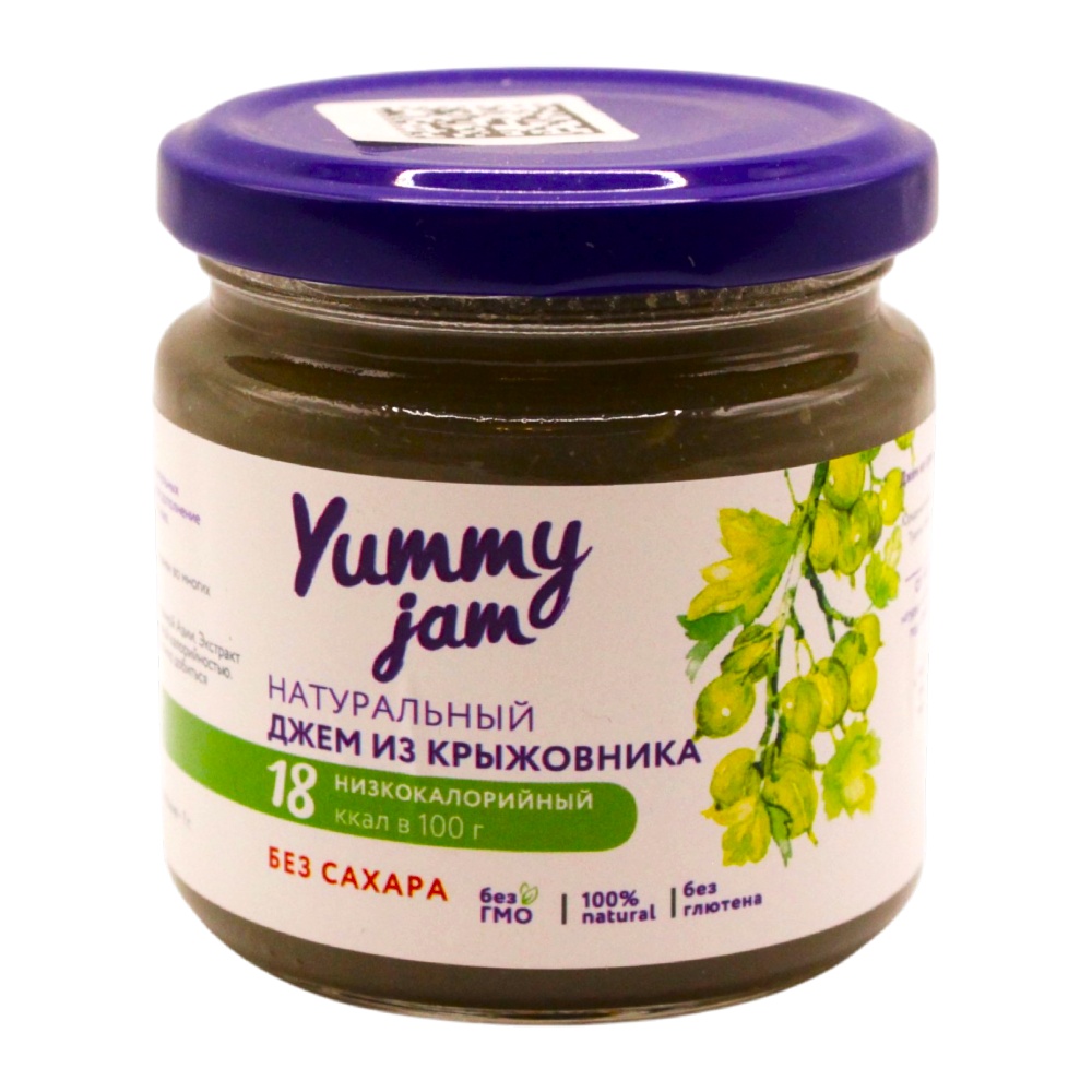 натуральный низкокалорийный смородиновый джем без сахара yummy jam, 350 гр - yummy jam 80