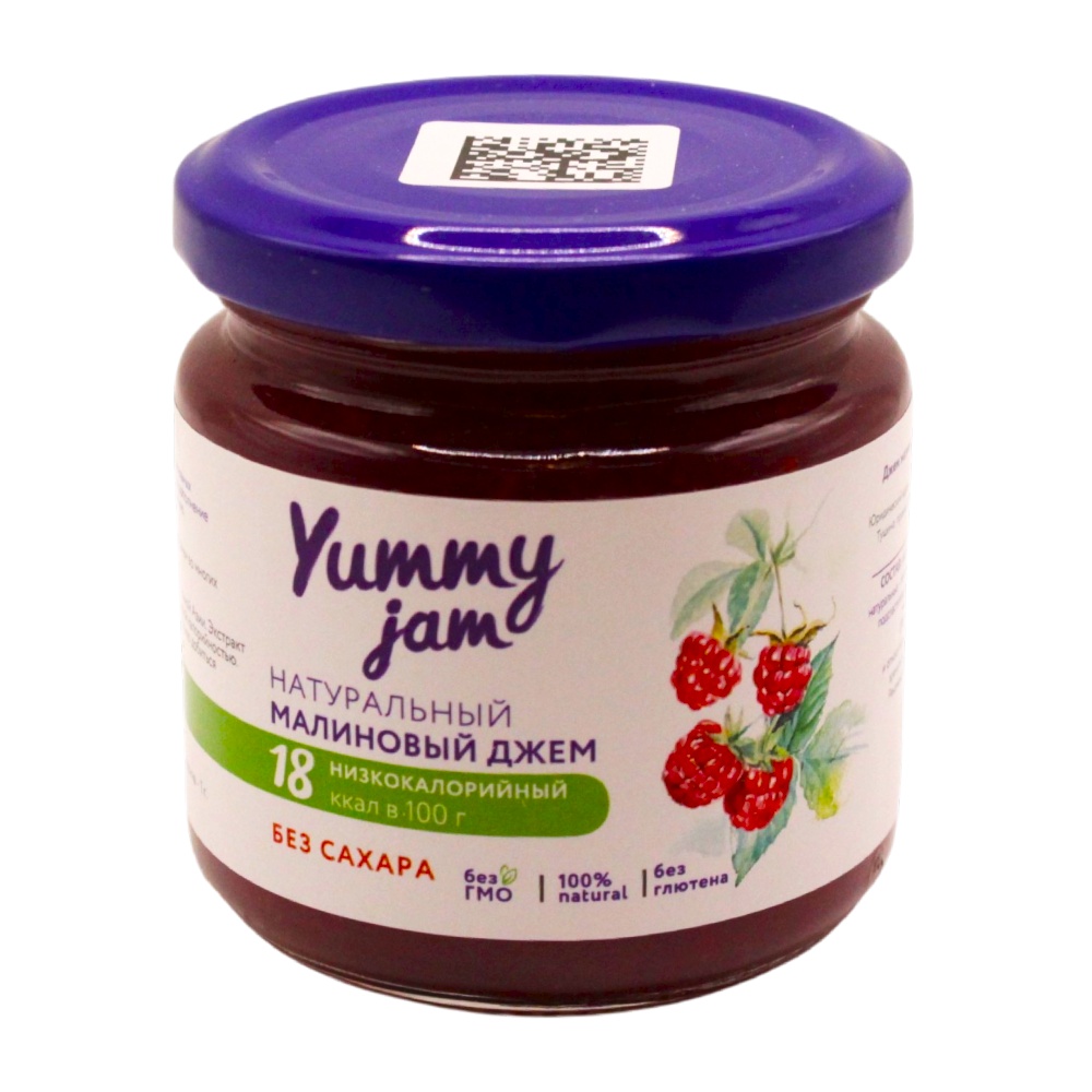 натуральный низкокалорийный смородиновый джем без сахара yummy jam, 350 гр - yummy jam 77