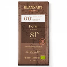 Горький шоколад без глютена 81% Перу без сахара Органик Blanxart, 75г