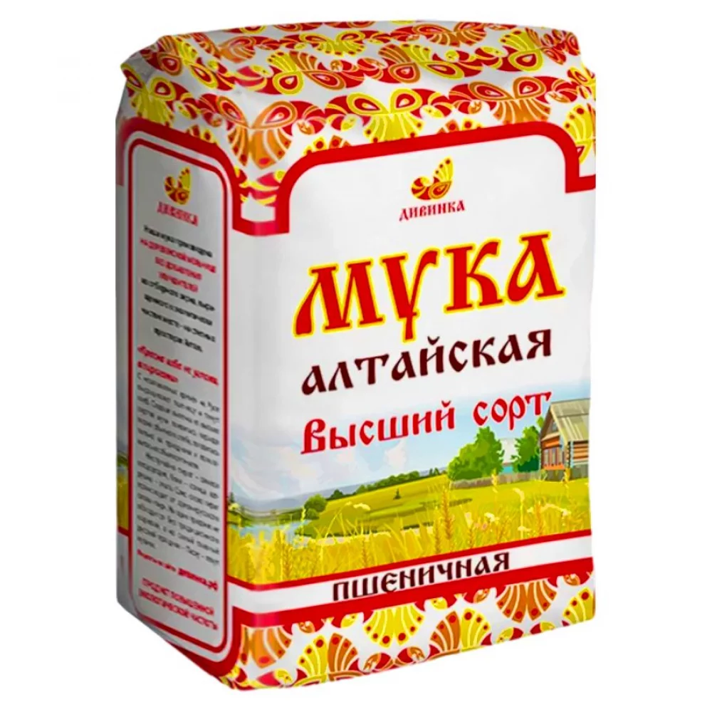 Мука пшеничная хлебопекарная высший сорт Дивинка, 2 кг пшеничная мука хлебопекарная алтайская 1 сорт дивинка, 2кг - дивинка 77