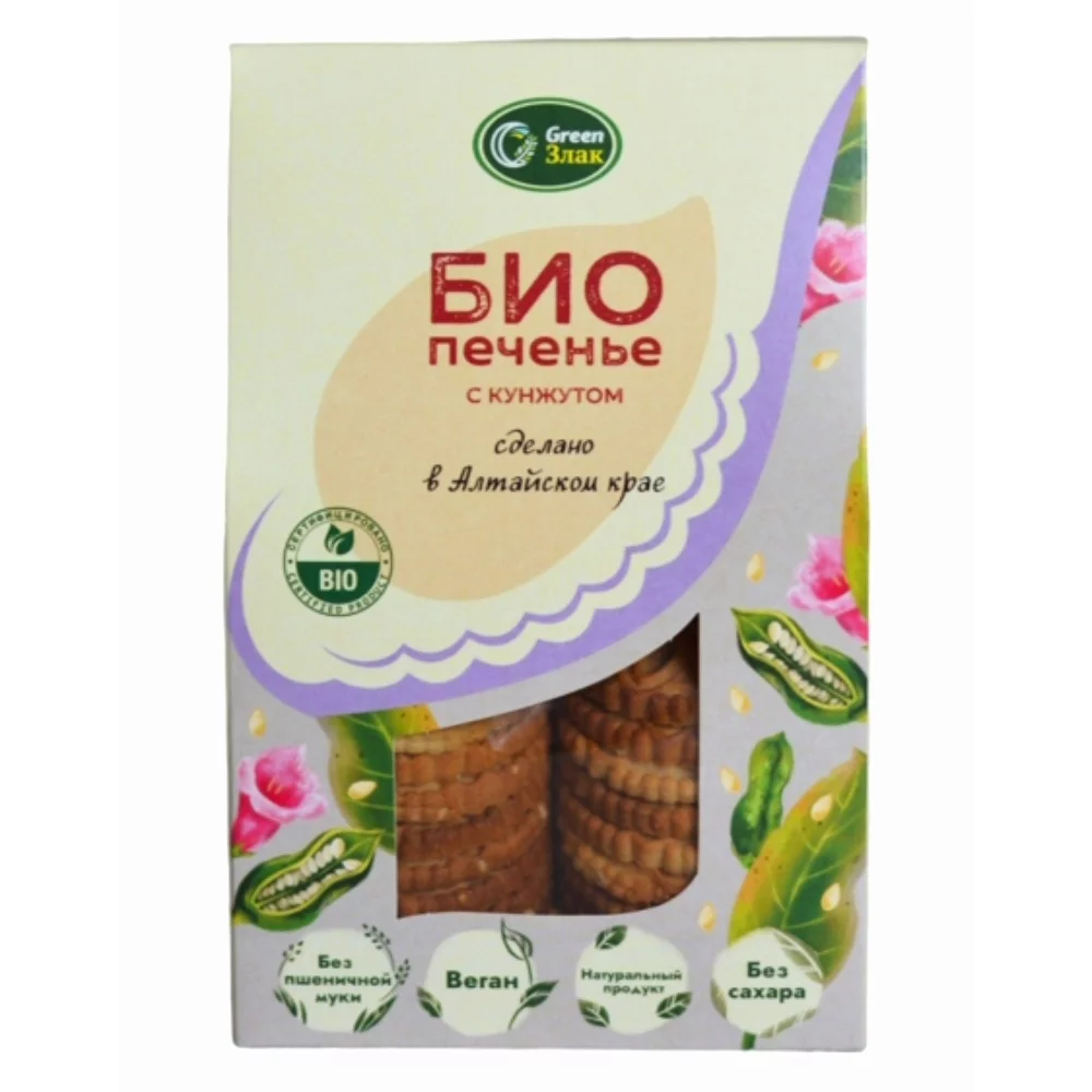 печенье овсяное без сахара био кукурузное с курагой green злак, 100г - green злак 81