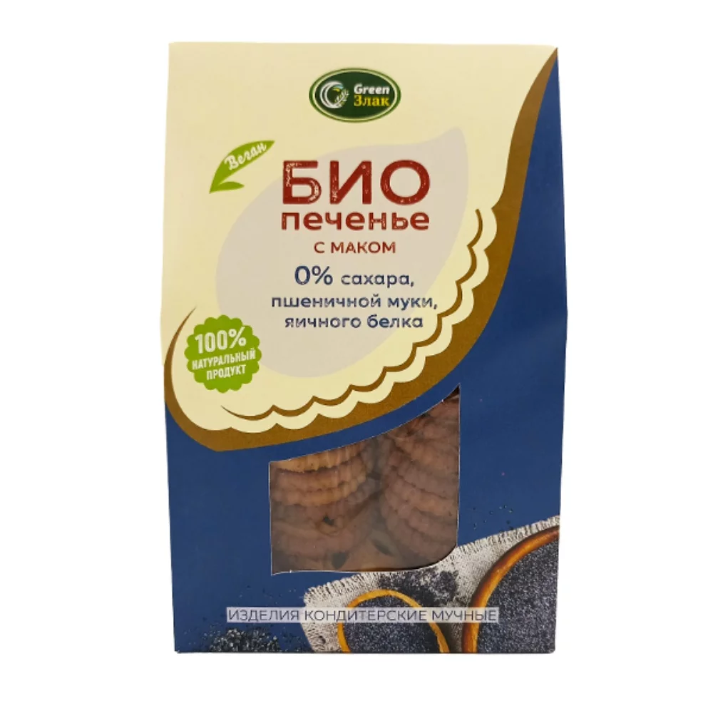 печенье овсяное без сахара био кукурузное с курагой green злак, 100г - green злак 82