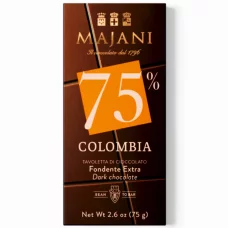 Горький шоколад без глютена 75% Colombia Majani, 75г